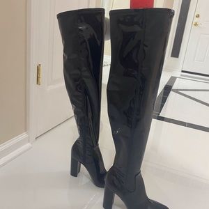 GIANNI BINI black over~the~knee boots